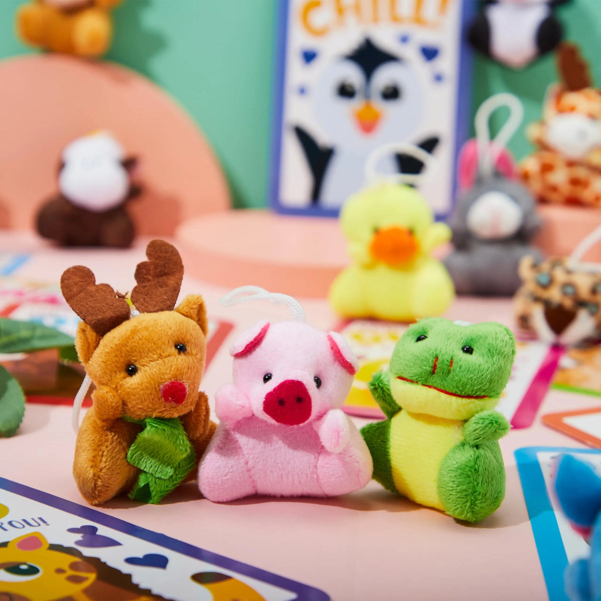 30-Pack Valentine's Day Cards with Animal Plush Toys for Kids