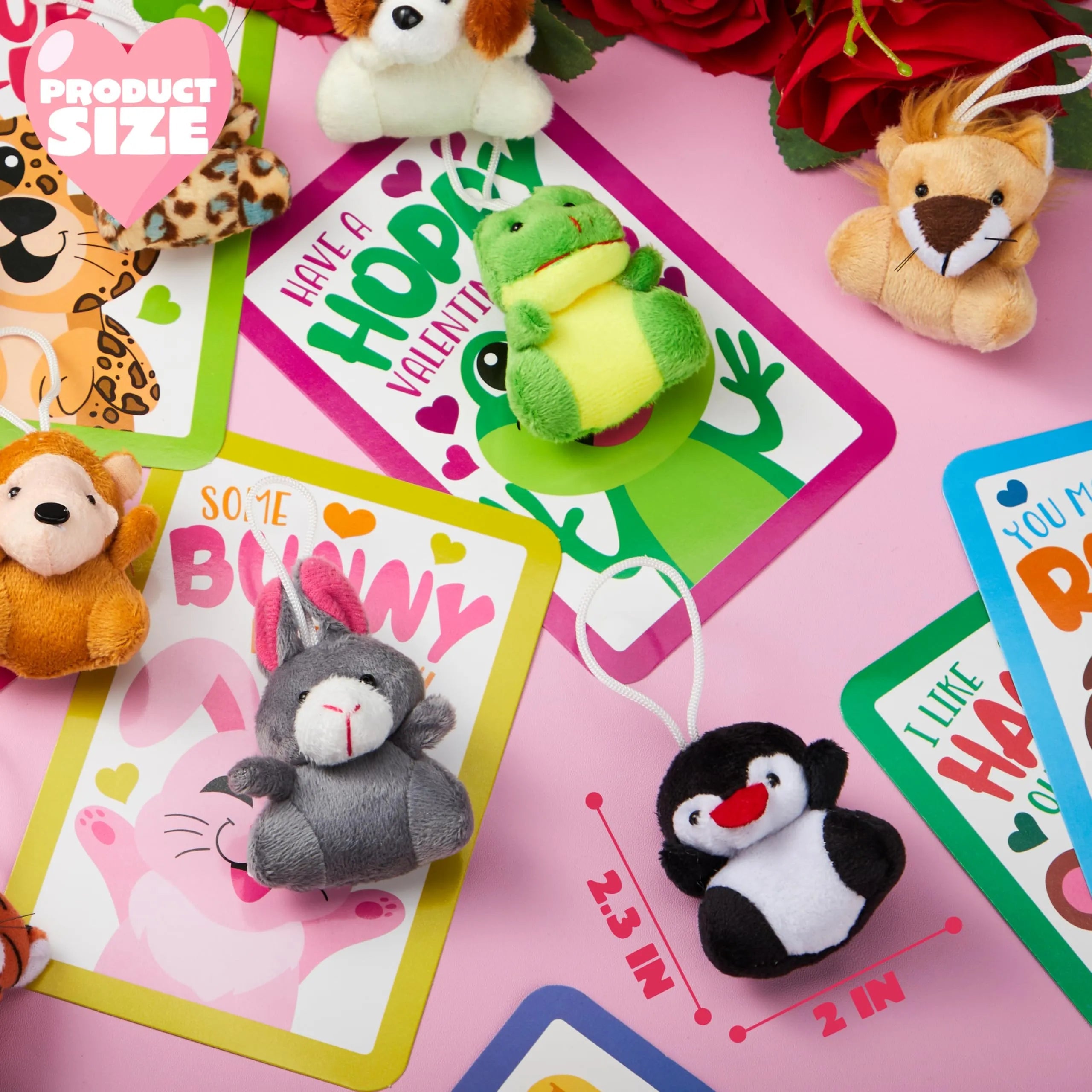 30-Pack Valentine's Day Cards with Animal Plush Toys for Kids