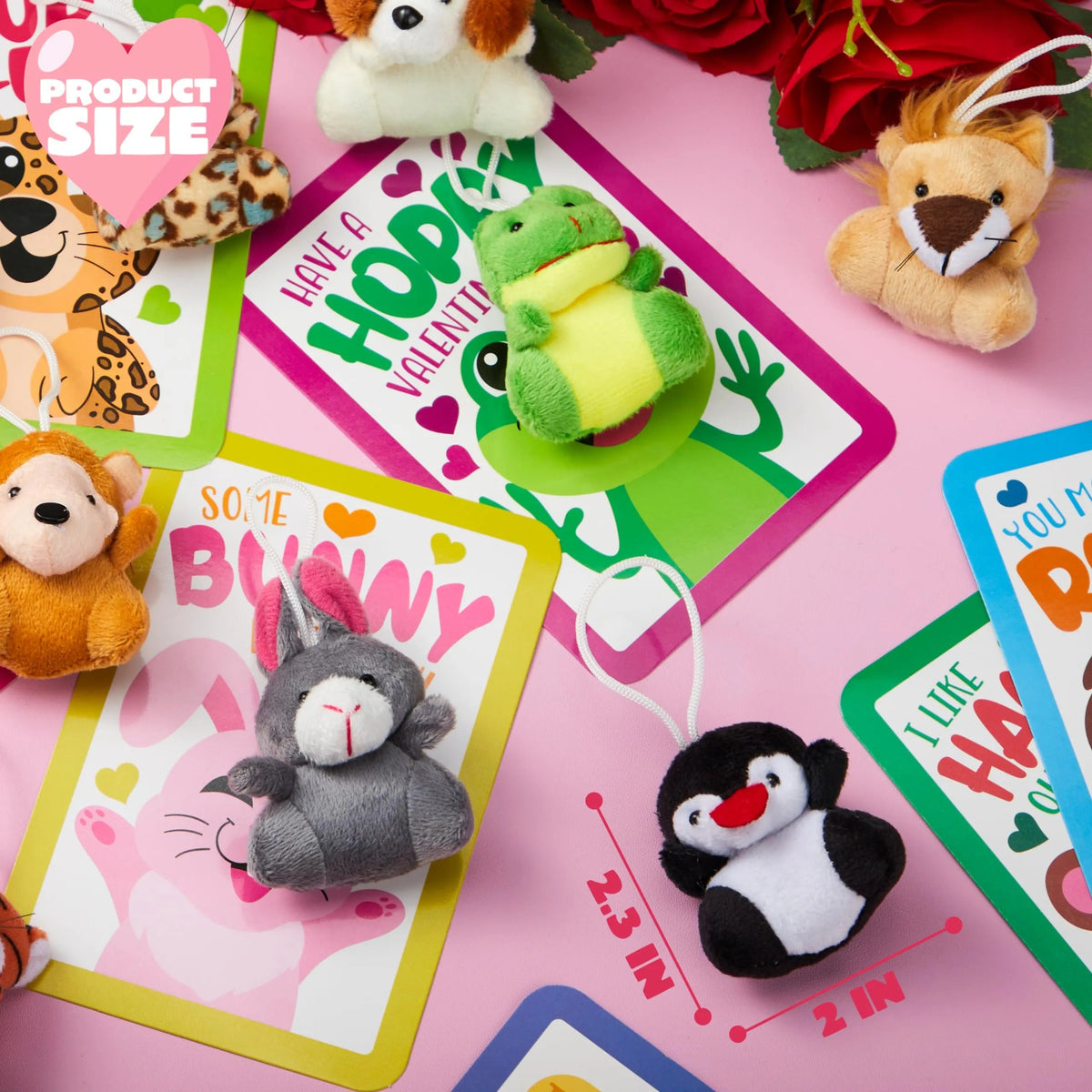 30-Pack Valentine's Day Cards with Animal Plush Toys for Kids