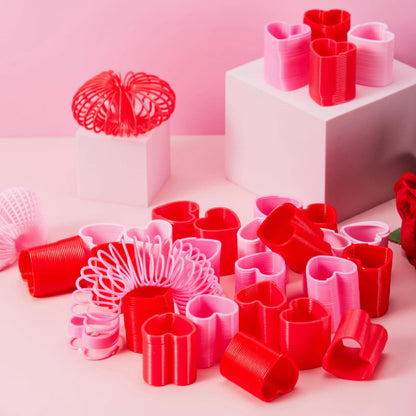 30-Pack Valentine's Day Multicolor Heart Coil Spring Toys for Kids Classroom Exchange