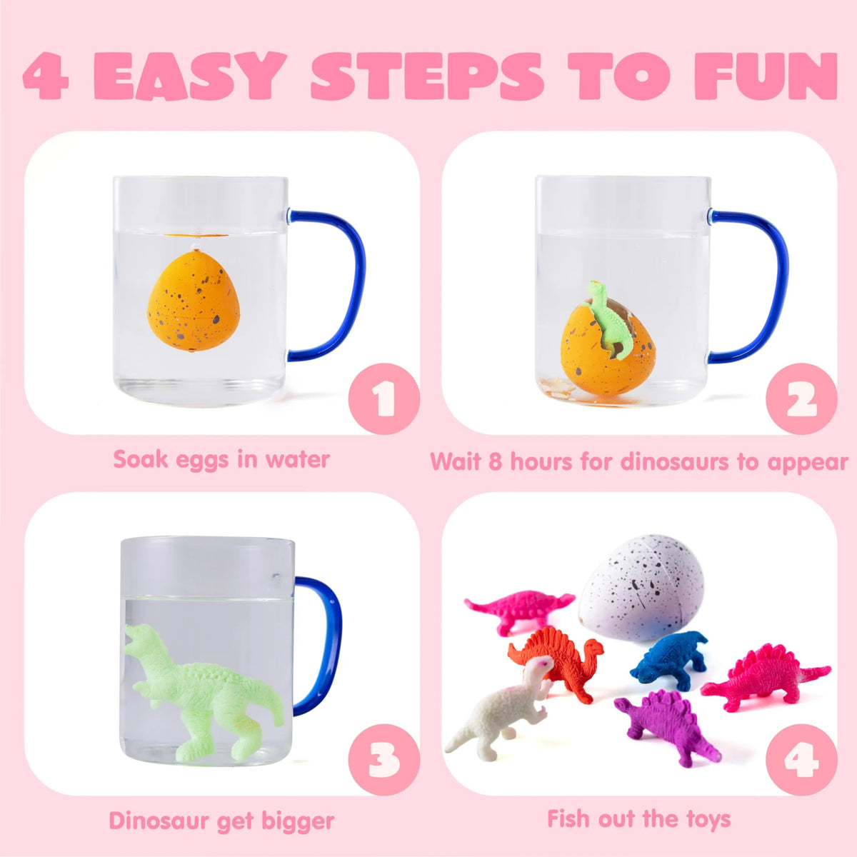 30 Pack Valentine's Day Cards with Hatching Dinosaur Eggs Toys and Hangers - Classroom Exchange Gifts