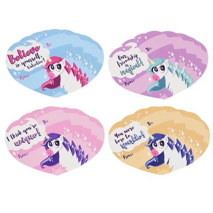 30 Unicorn Stampers with Valentine's Day Cards for Kids Classroom Exchange Gifts