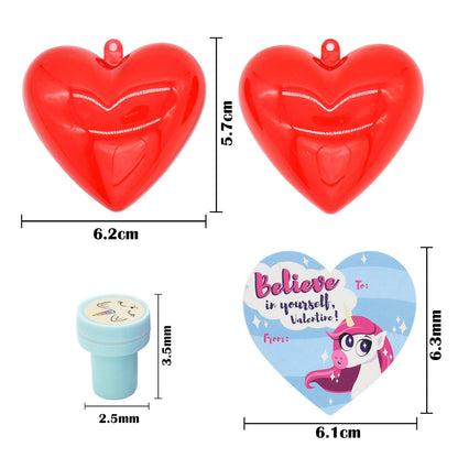 30 Unicorn Stampers with Valentine's Day Cards for Kids Classroom Exchange Gifts