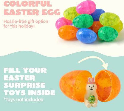 30 Iridescent Plastic Easter Eggs (3.15") for Hunt & Party