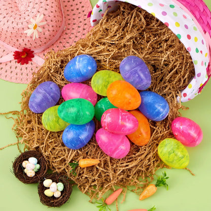 30 Iridescent Plastic Easter Eggs (3.15") for Hunt & Party