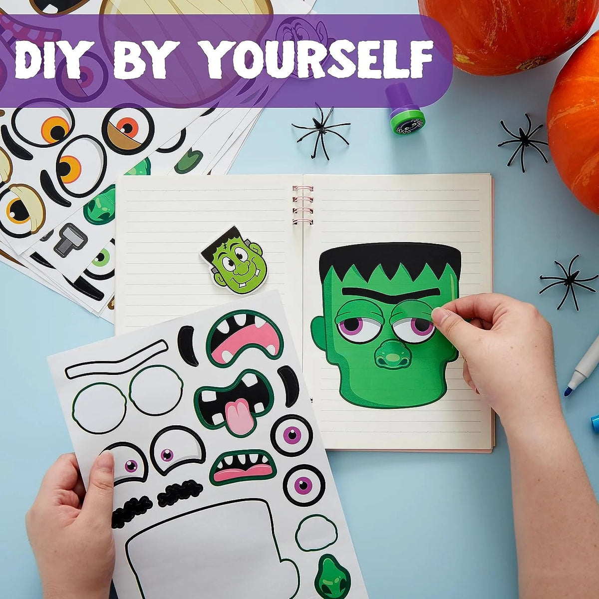 JOYIN 30-Pack Halloween Make-a-Face Sticker Sheets (6 Styles)