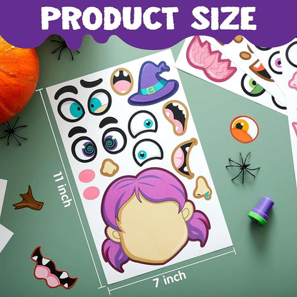 JOYIN 30-Pack Halloween Make-a-Face Sticker Sheets (6 Styles)