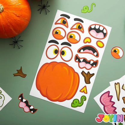 JOYIN 30-Pack Halloween Make-a-Face Sticker Sheets (6 Styles)