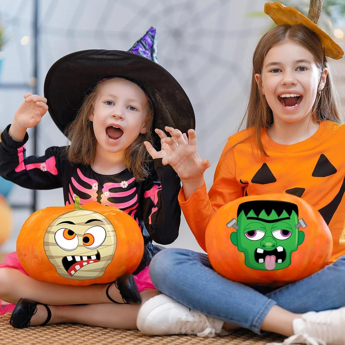 JOYIN 30-Pack Halloween Make-a-Face Sticker Sheets (6 Styles)