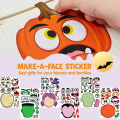 JOYIN 30-Pack Halloween Make-a-Face Sticker Sheets (6 Styles)
