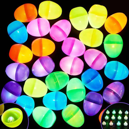 30-Pack Multicolor Glow-in-the-Dark Prefilled Easter Eggs