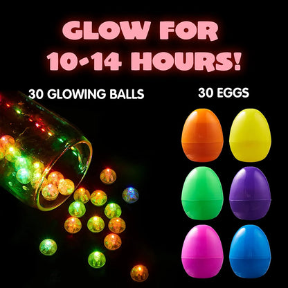 30-Pack Multicolor Glow-in-the-Dark Prefilled Easter Eggs