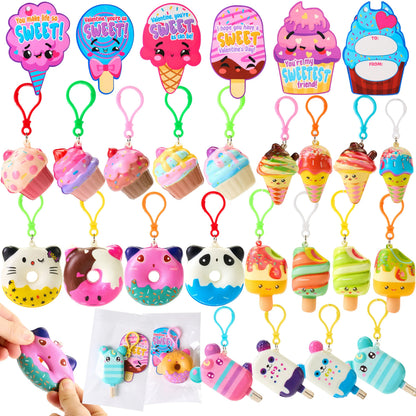 30 Cute Valentine's Day Keychains with Cards for Kids Gift Exchange