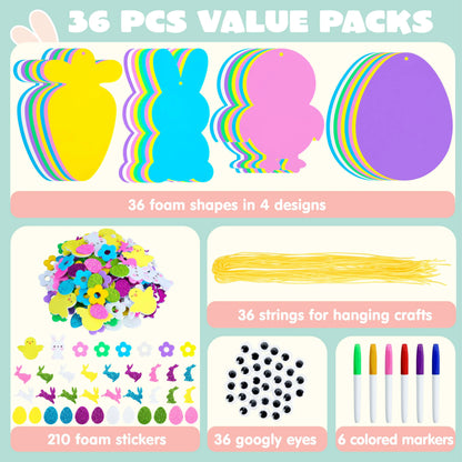 324 Pcs Easter Foam Stickers for Kids Crafts & Party Decor