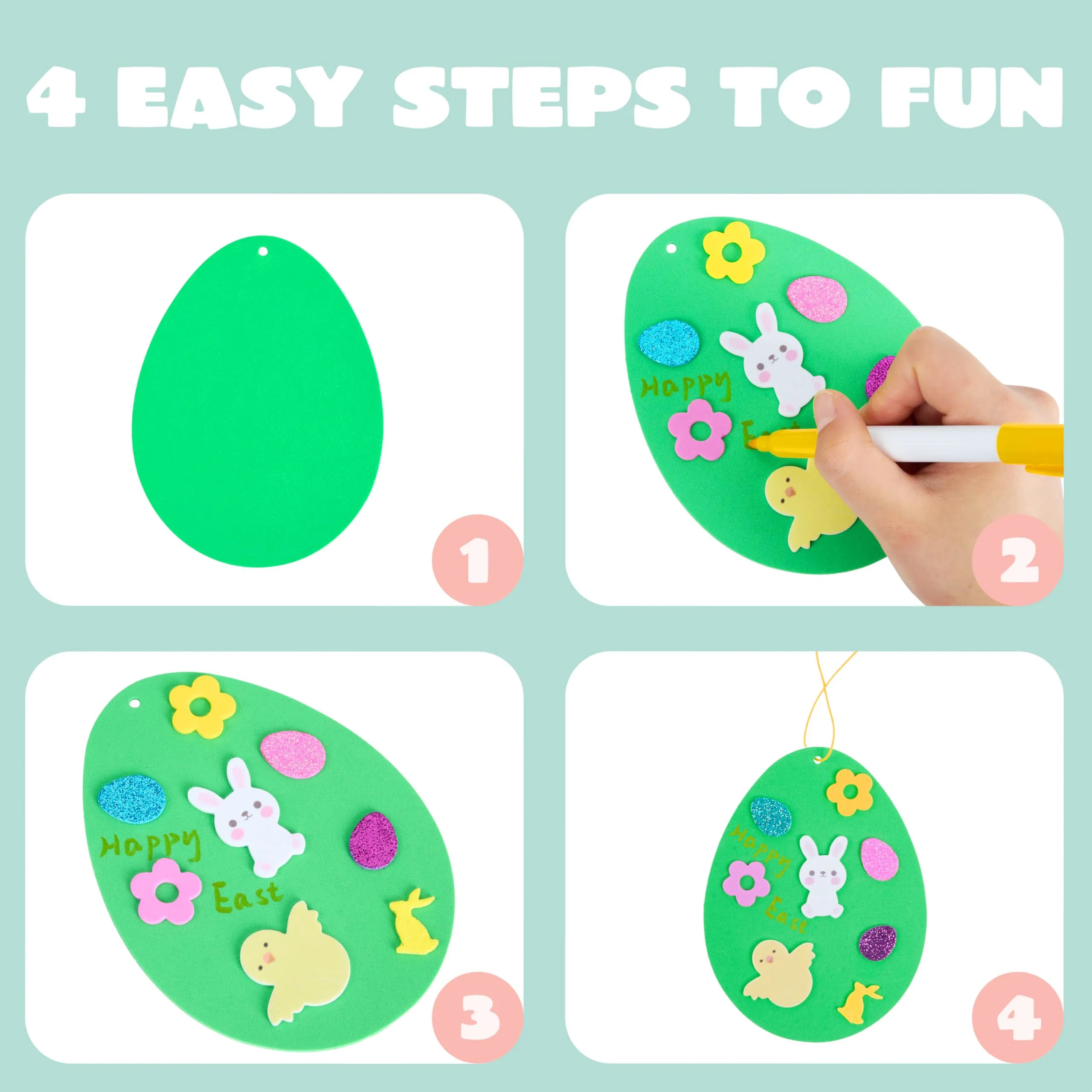 324 Pcs Easter Foam Stickers for Kids Crafts & Party Decor