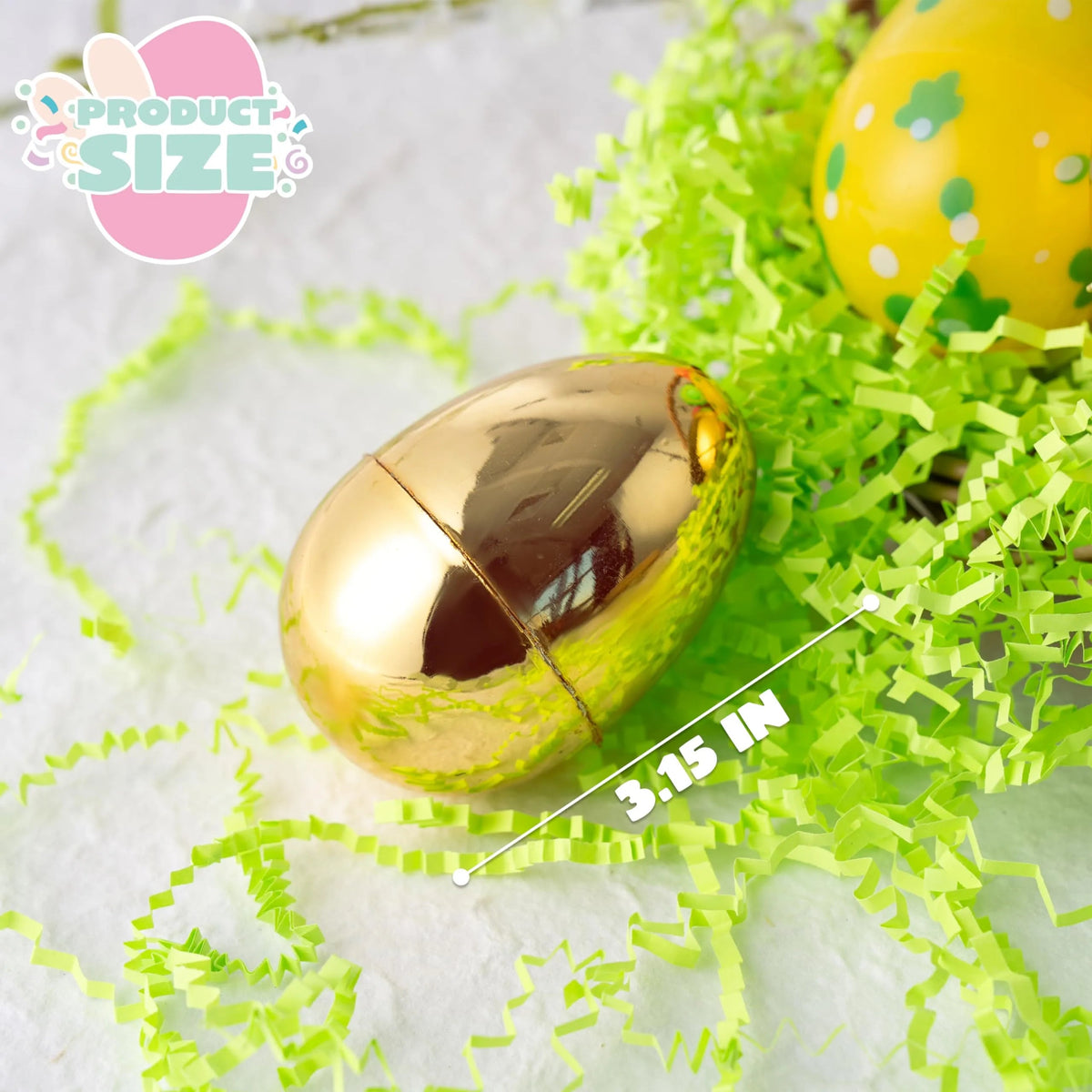 32Pcs 3.15in Printed Easter Eggs with 8 Golden Eggs for Easter Egg Hunt