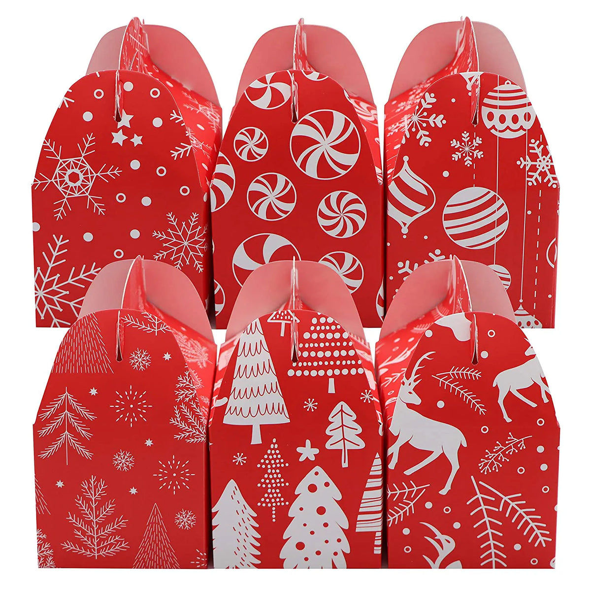 5.25" Christmas Red Gable Candy Boxes, 24 Pack