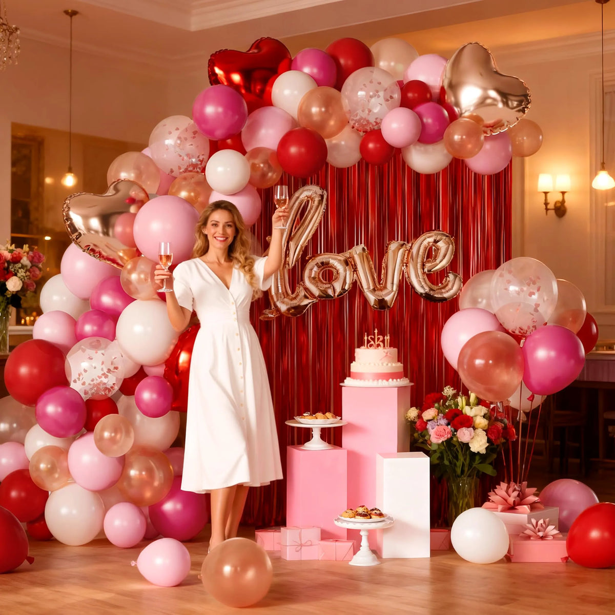 338 Pcs Valentine's Day Balloon Arch Kit