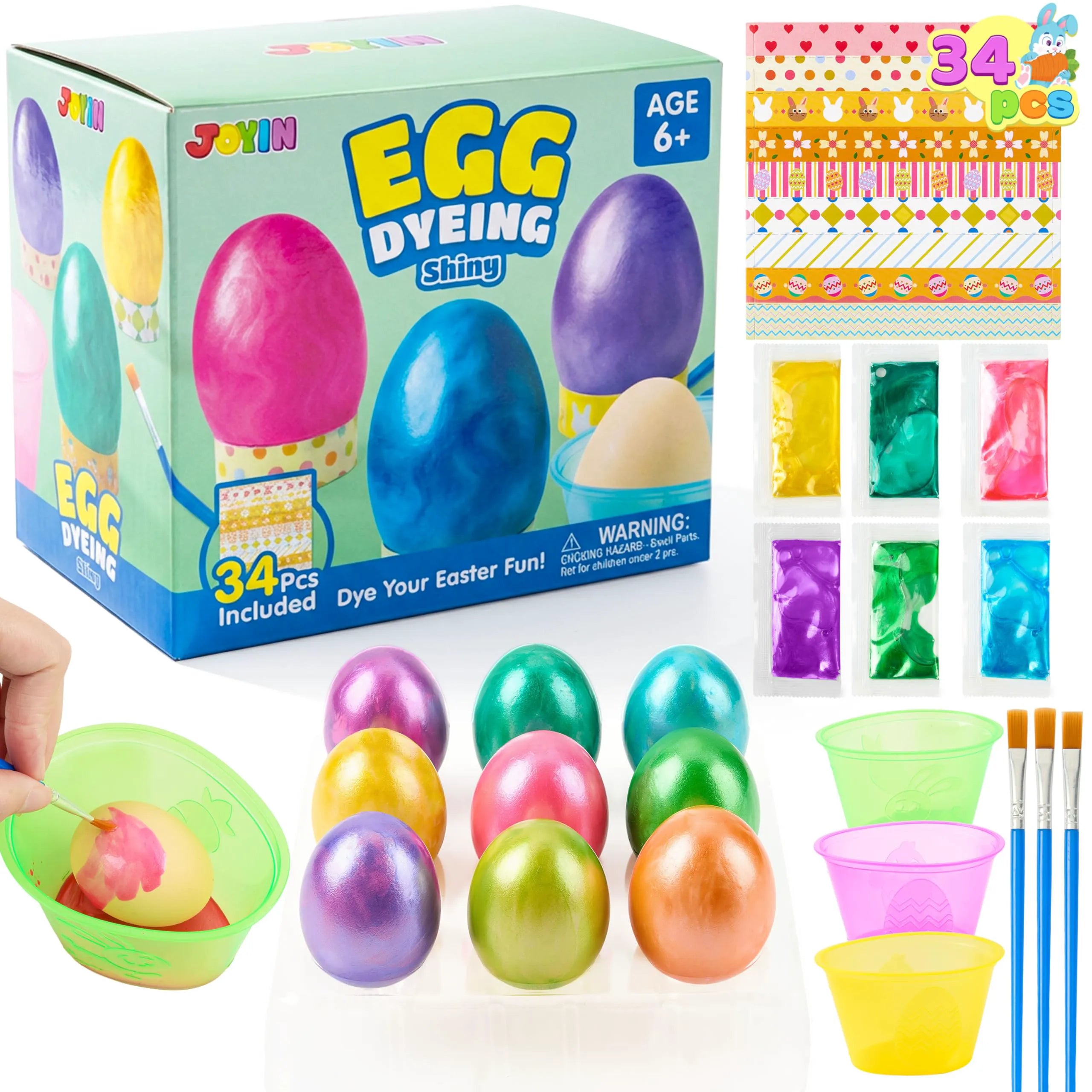 34-Piece Easter Egg Dye DIY Kit for Kids' Activities & Parties