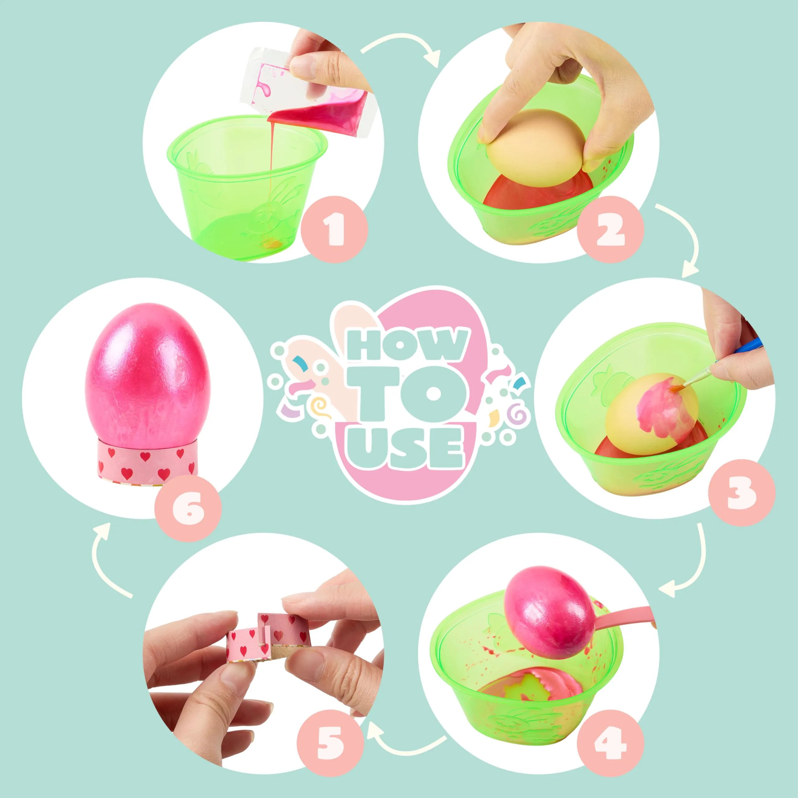 34-Piece Easter Egg Dye DIY Kit for Kids' Activities & Parties