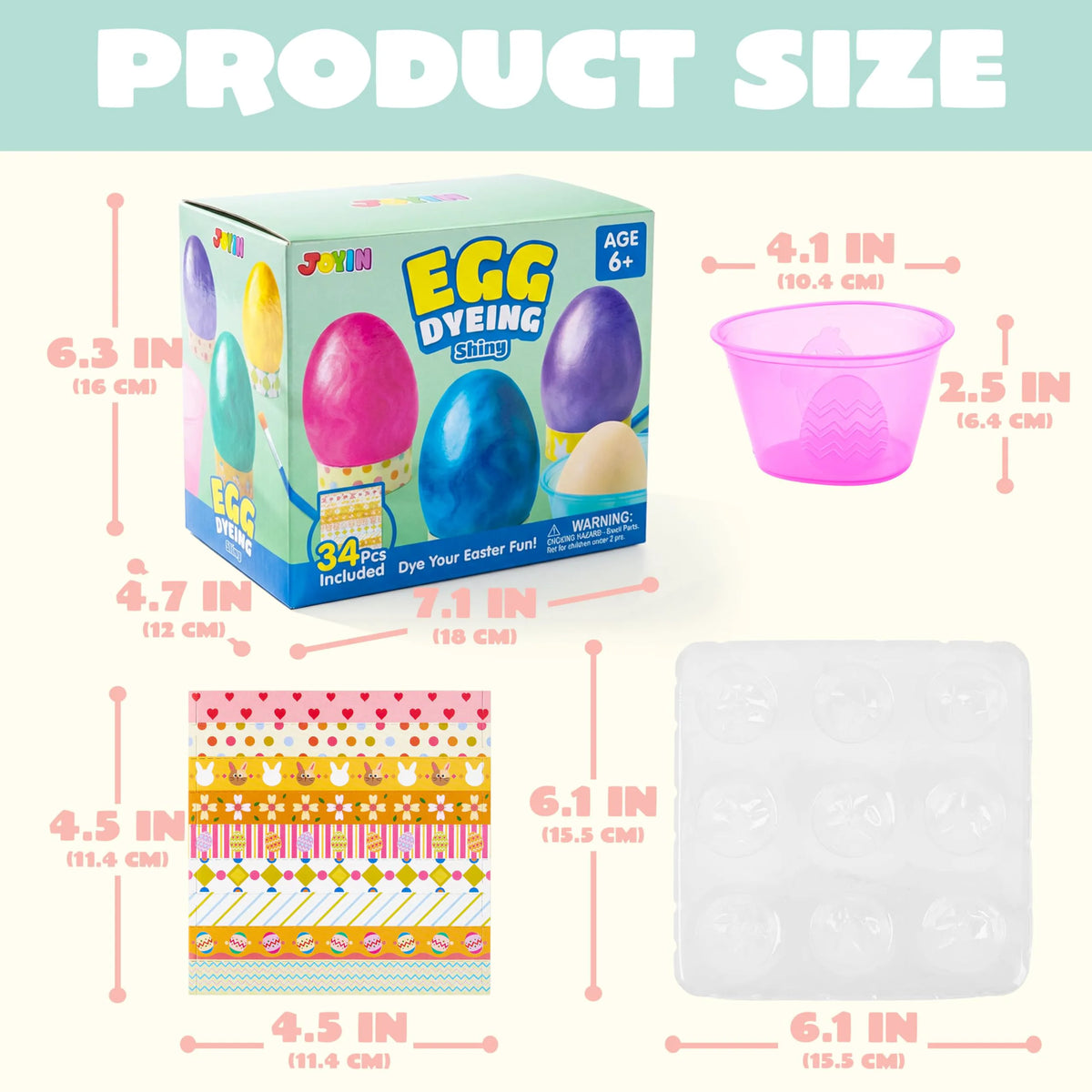 34-Piece Easter Egg Dye DIY Kit for Kids' Activities & Parties