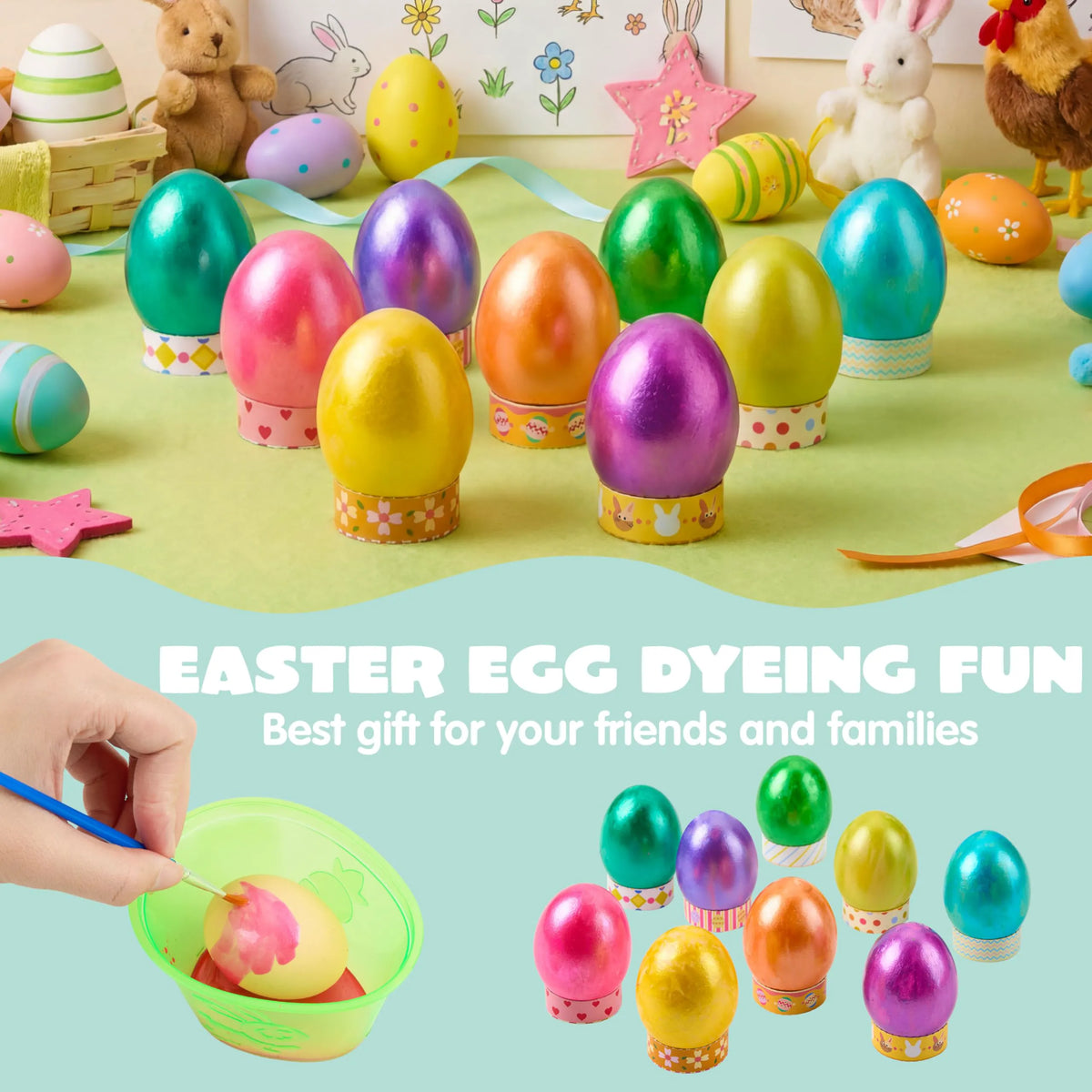 34-Piece Easter Egg Dye DIY Kit for Kids' Activities & Parties