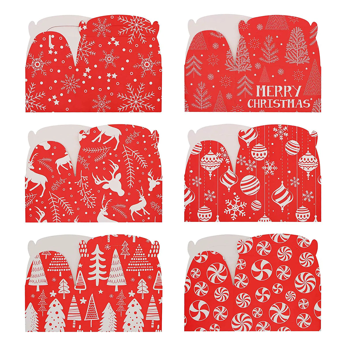 5.25" Christmas Red Gable Candy Boxes, 24 Pack
