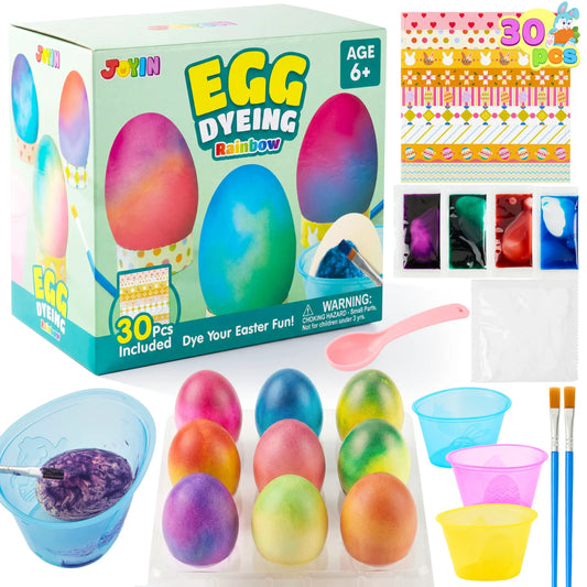 35-Piece Rainbow Easter Egg Dye DIY Kit for Kids Activities & Party