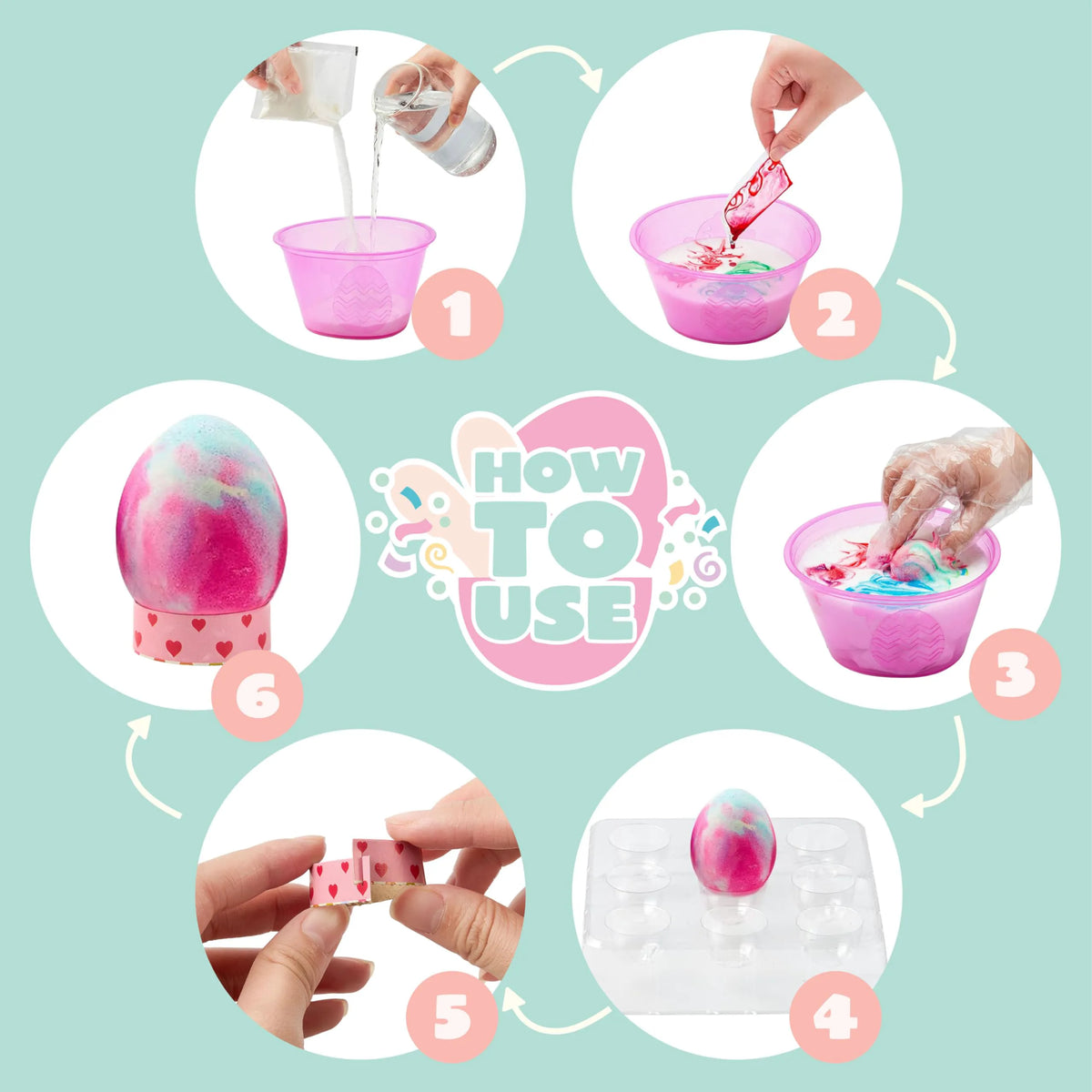 35-Piece Rainbow Easter Egg Dye DIY Kit for Kids Activities & Party
