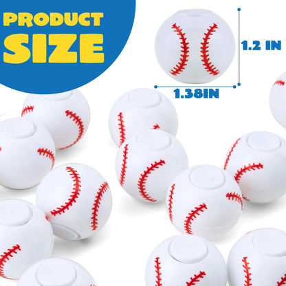 36 Pack Baseball Fidget Spinners for Kids - Party Favors & Toys