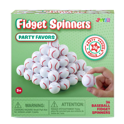 36 Pack Baseball Fidget Spinners for Kids - Party Favors & Toys
