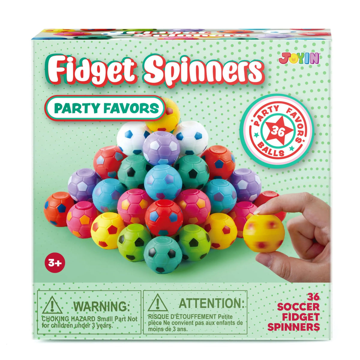 36 Pack Soccer Fidget Spinners - Kids Soccer Party Favors & Fidget Toys Bulk