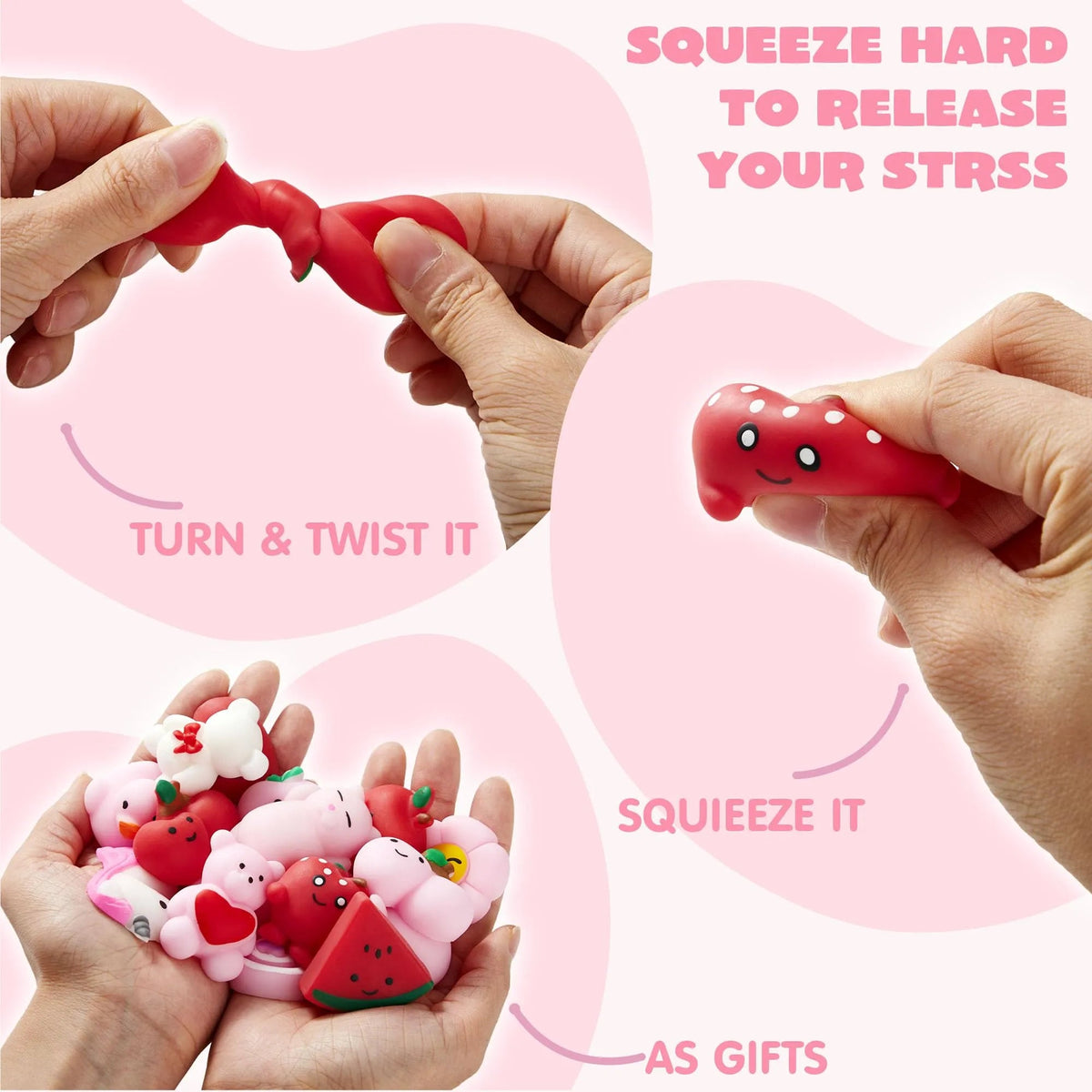 36-Pack Valentine's Day Mochi Squishy Toys