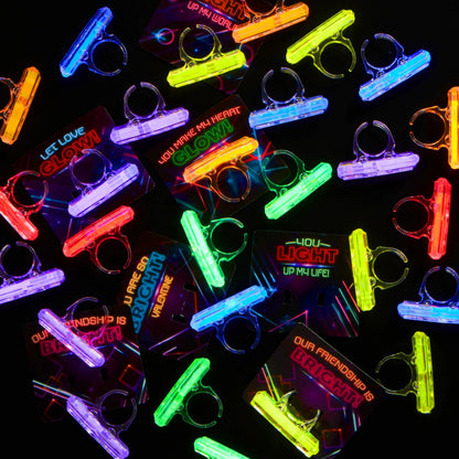 36 Pack Valentine's Day Cards with Glow-in-the-Dark Rings