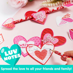 36 Valentine's Day Arrow Pencils with Cards for Kids - Classroom Exchange Gifts