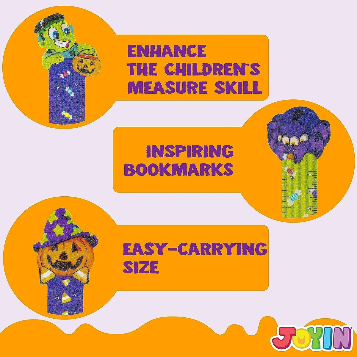 36 Halloween Bookmark Rulers, 6 Designs