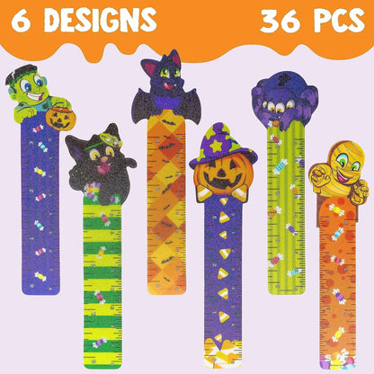 36 Halloween Bookmark Rulers, 6 Designs