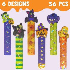 36 Halloween Bookmark Rulers, 6 Designs