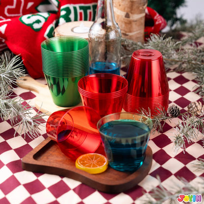 36-Pack 9 oz Christmas Red & Green Plastic Cups