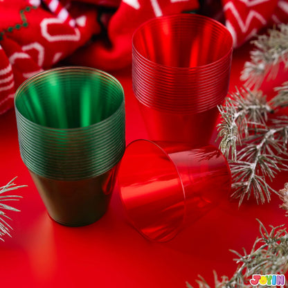 36-Pack 9 oz Christmas Red & Green Plastic Cups