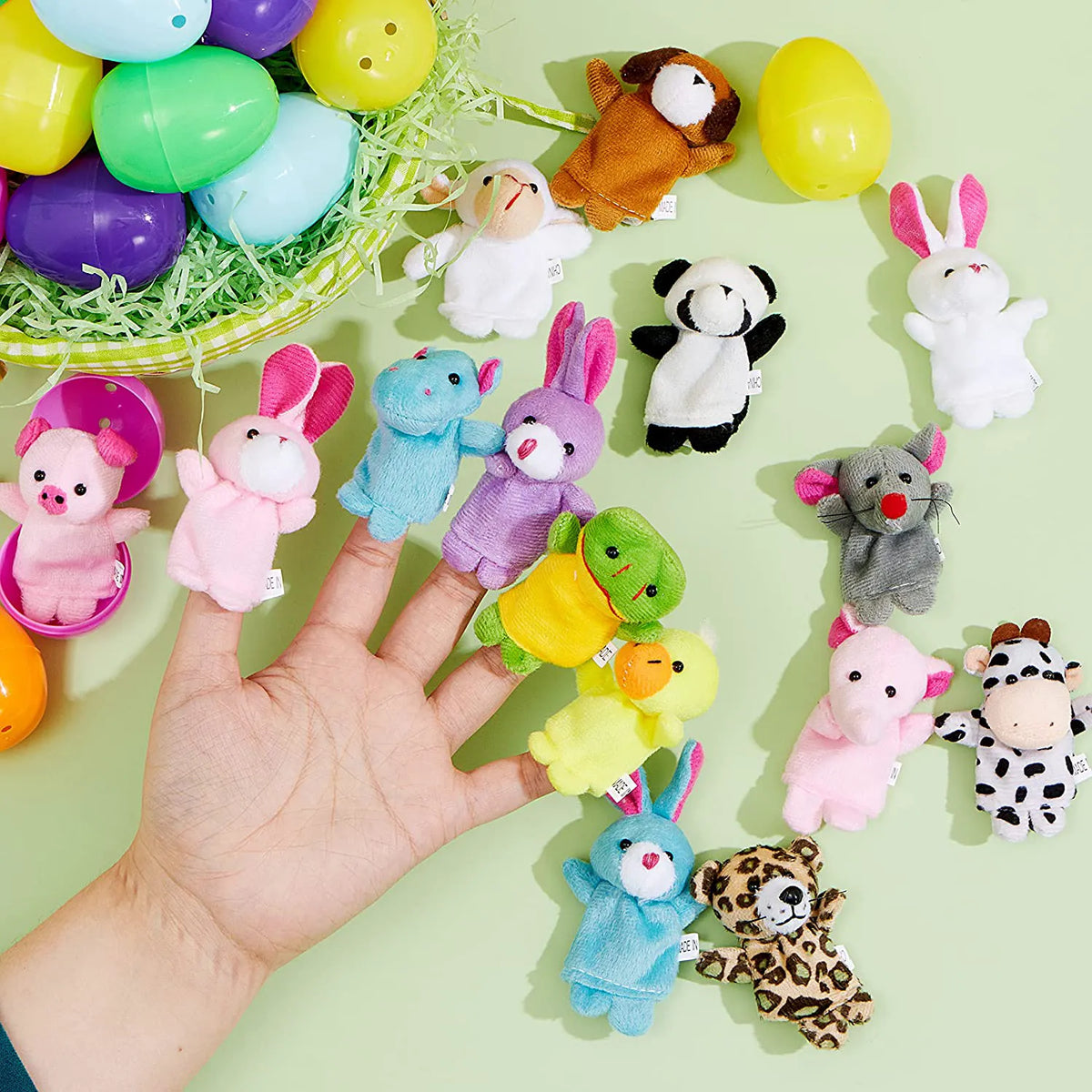 36-Piece Animal Finger Puppets with Easter Eggs