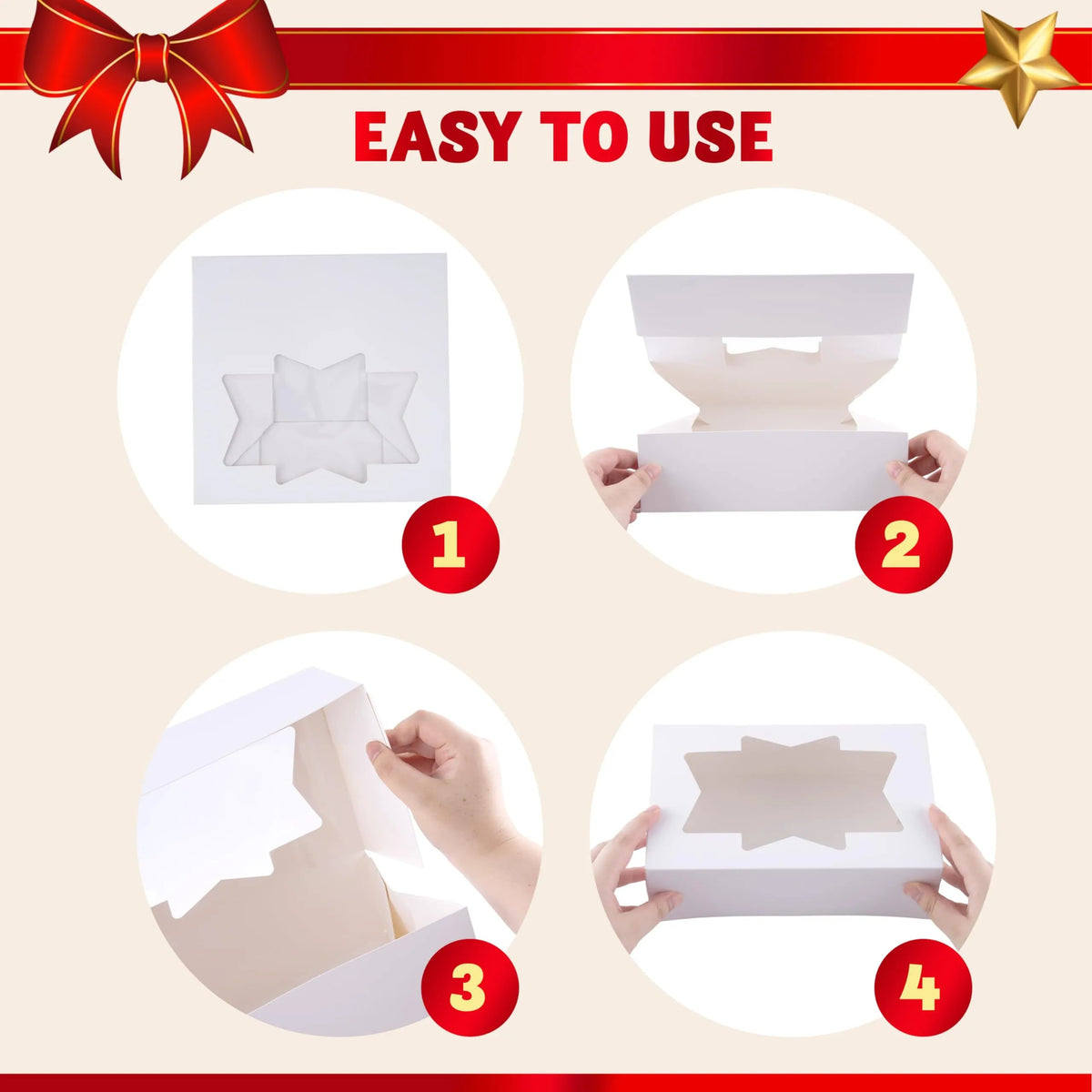 36 Pcs Plain White Christmas Cookie Boxes