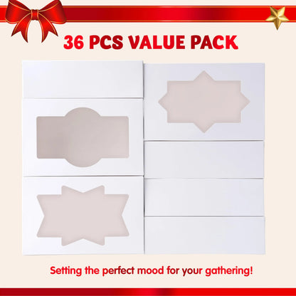 36 Pcs Plain White Christmas Cookie Boxes