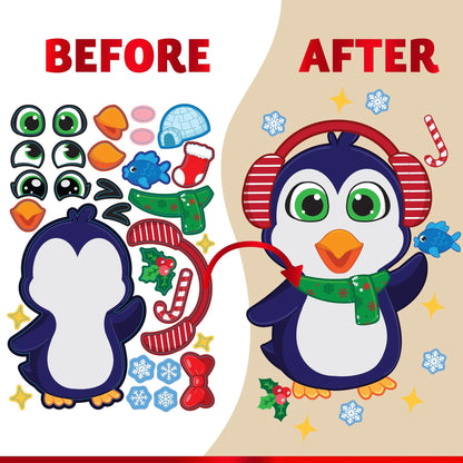 36 Pcs Christmas Make-A-Face Sticker Sheets for Kids