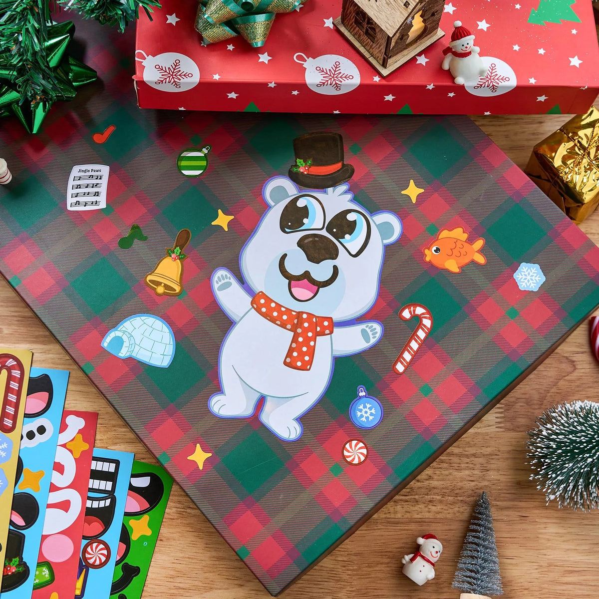 36 Pcs Christmas Make-A-Face Sticker Sheets for Kids