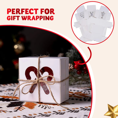 36-Pack Christmas White Bakery Boxes with Window, 4x4x2.5 Inches