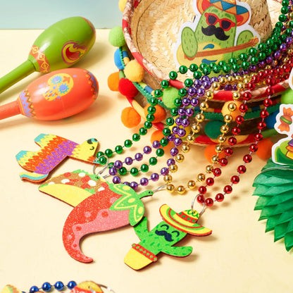 36-Pack Cinco de Mayo Beaded Necklaces for Party Decorations