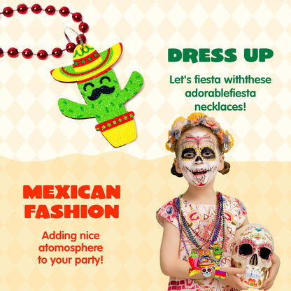 36-Pack Cinco de Mayo Beaded Necklaces for Party Decorations