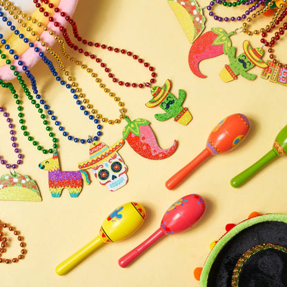 36-Pack Cinco de Mayo Beaded Necklaces for Party Decorations