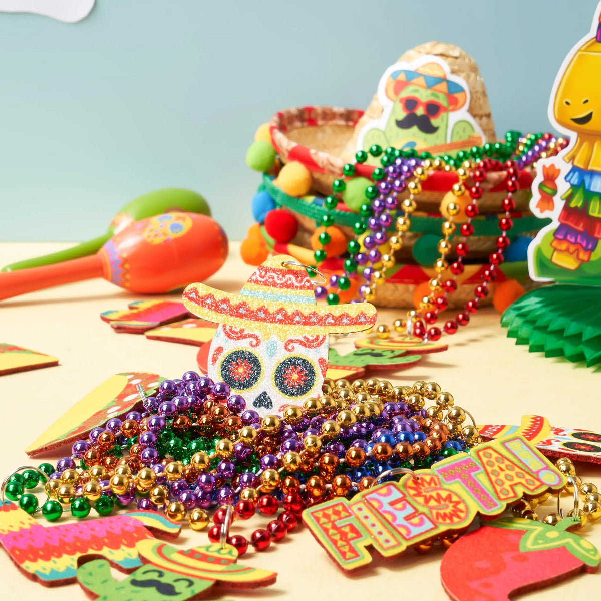 36-Pack Cinco de Mayo Beaded Necklaces for Party Decorations